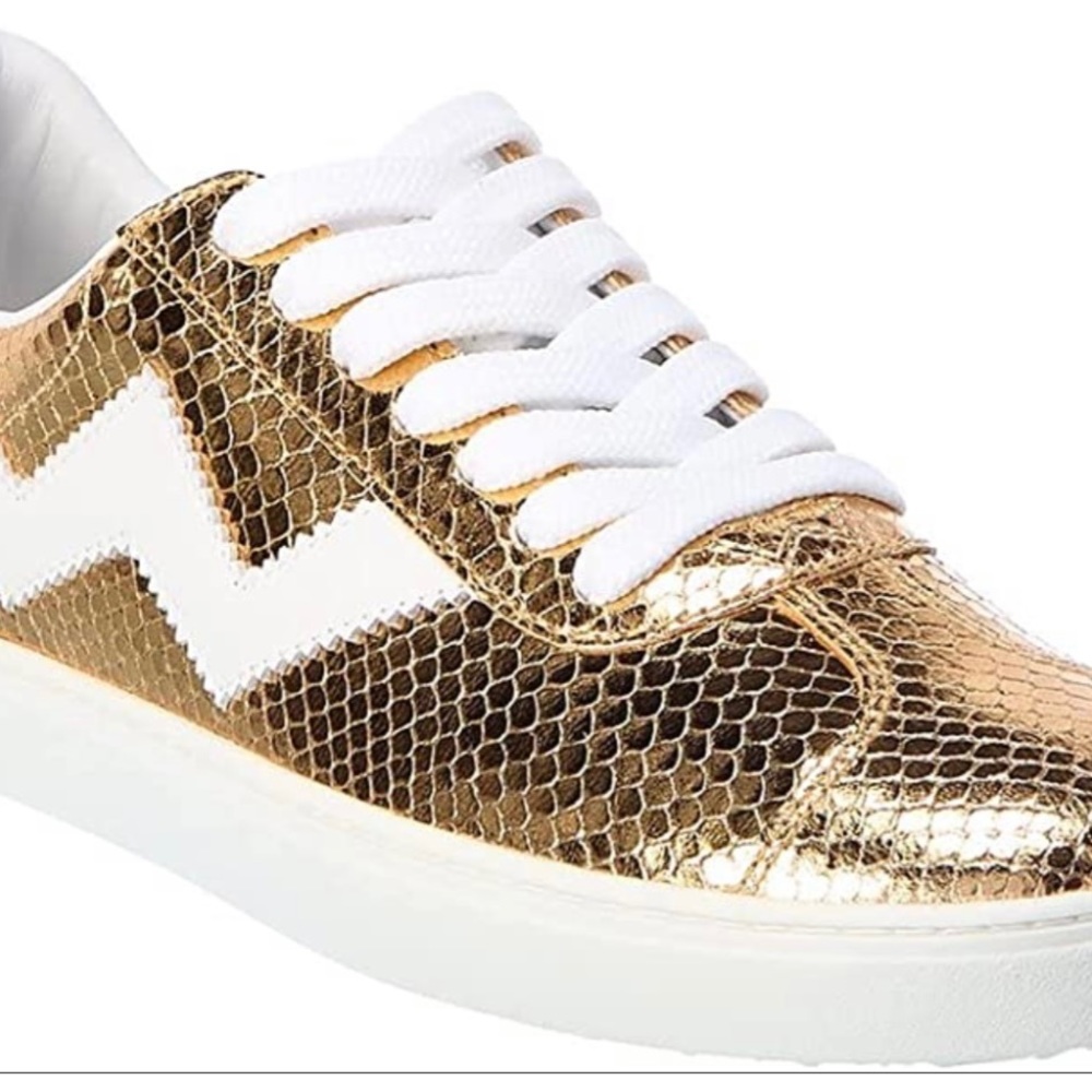 Stuart Weitzman gold sneakers Sz 11.5